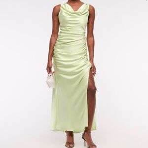 Abercrombie Satin Cowl Neck Maxi Dress